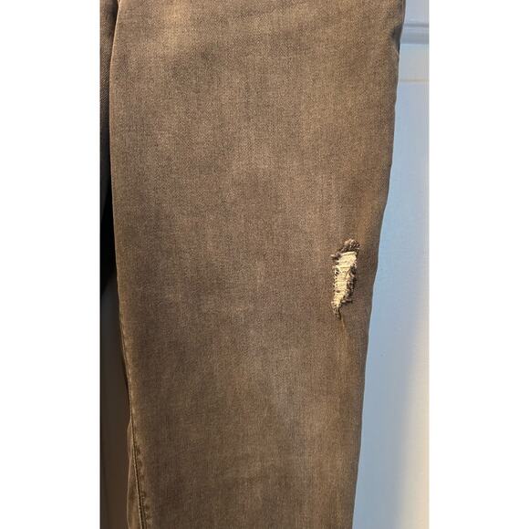 SPANX Women's Gray Distressed Denim Skinny Jeans with Unfinished Hem, Size M - Picture 4 of 10